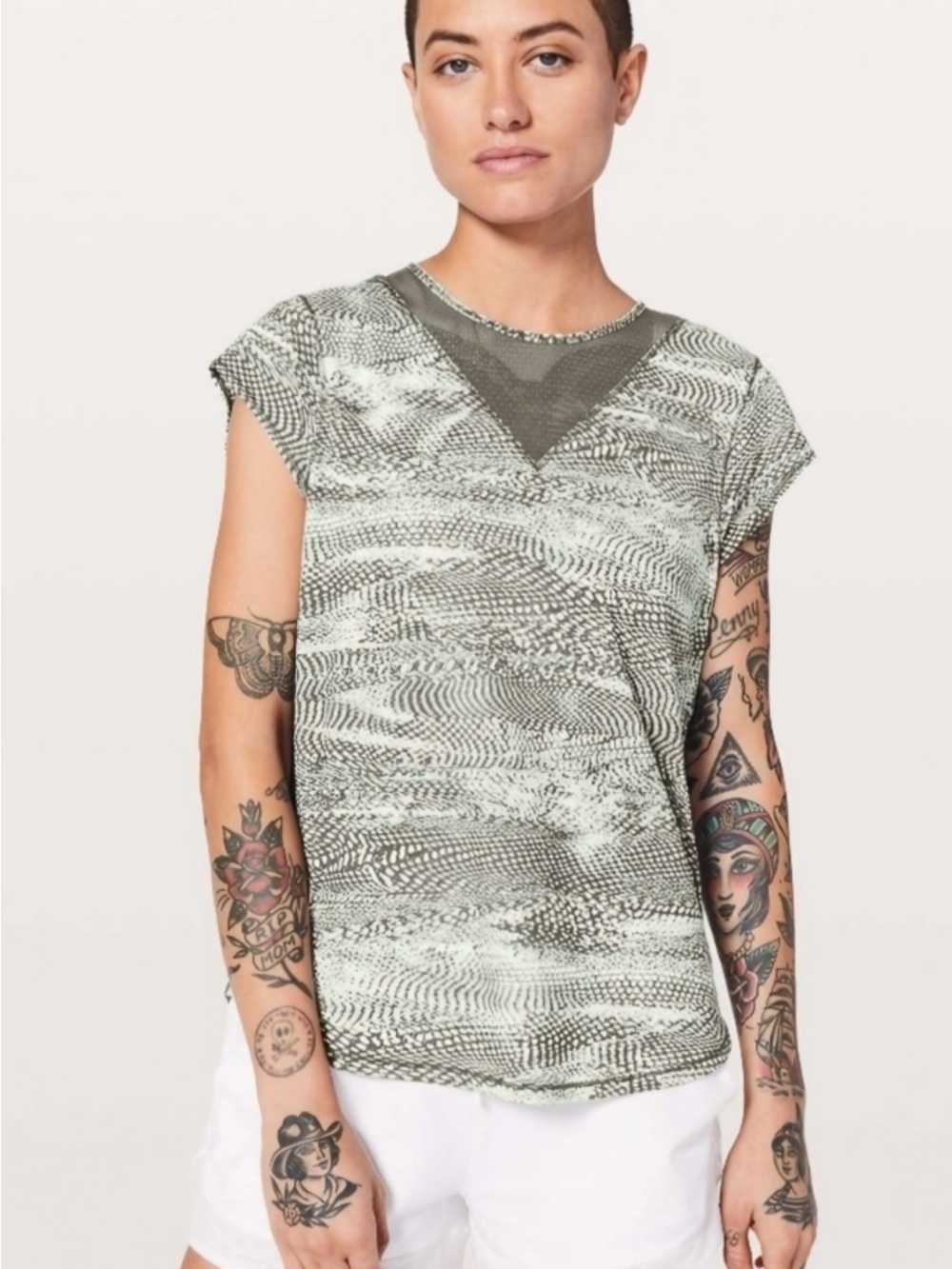 Lululemon For The Run Short Sleeve Swerve Vapor Metal Grey Size 6 * Gym Yoga